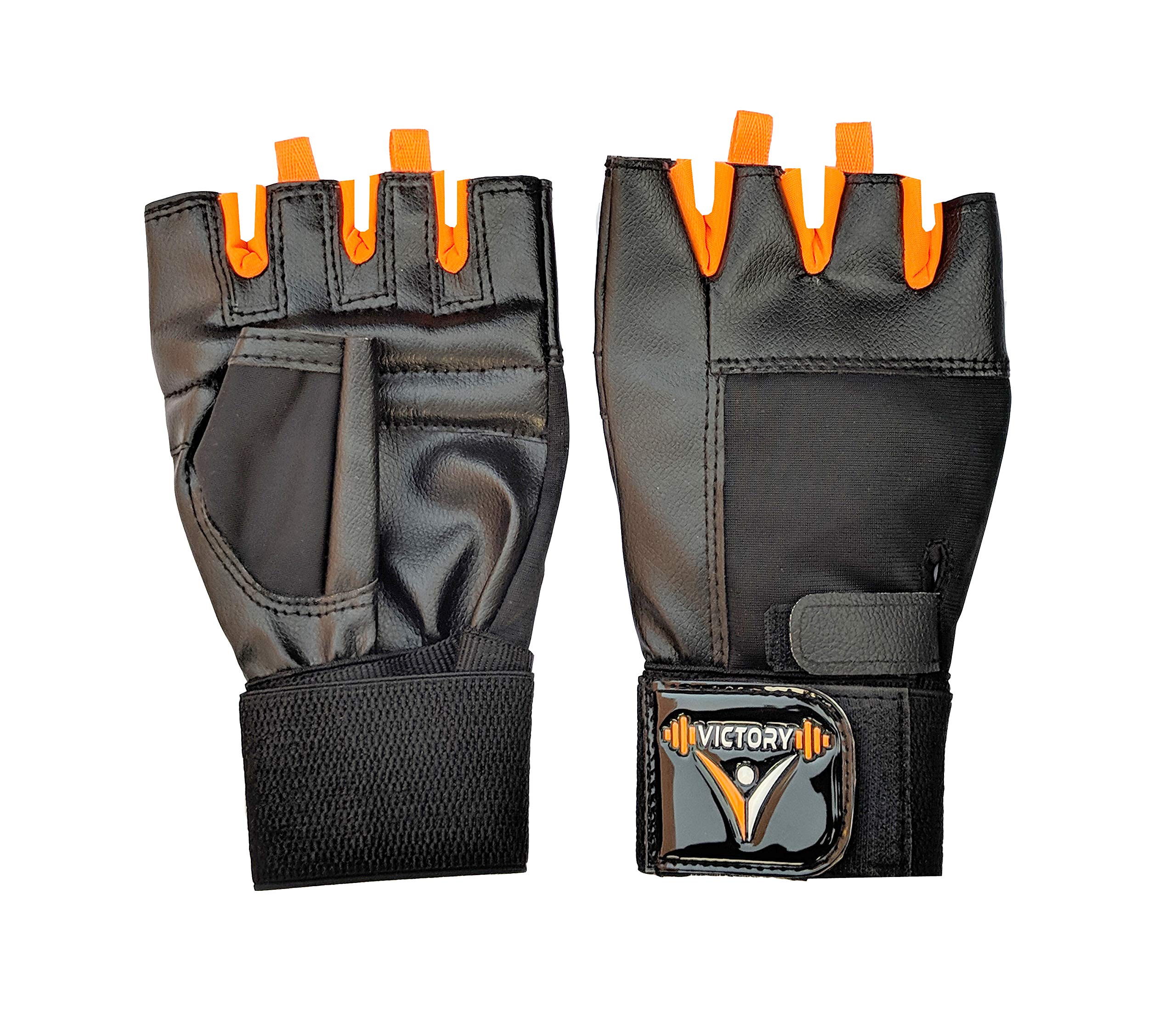 Victory Premium - 03 Gym and Fitness Leather Gloves with Wrist Support (Orange) (B07TQ8NDBL) Amazon Price History, Amazon Price Tracker