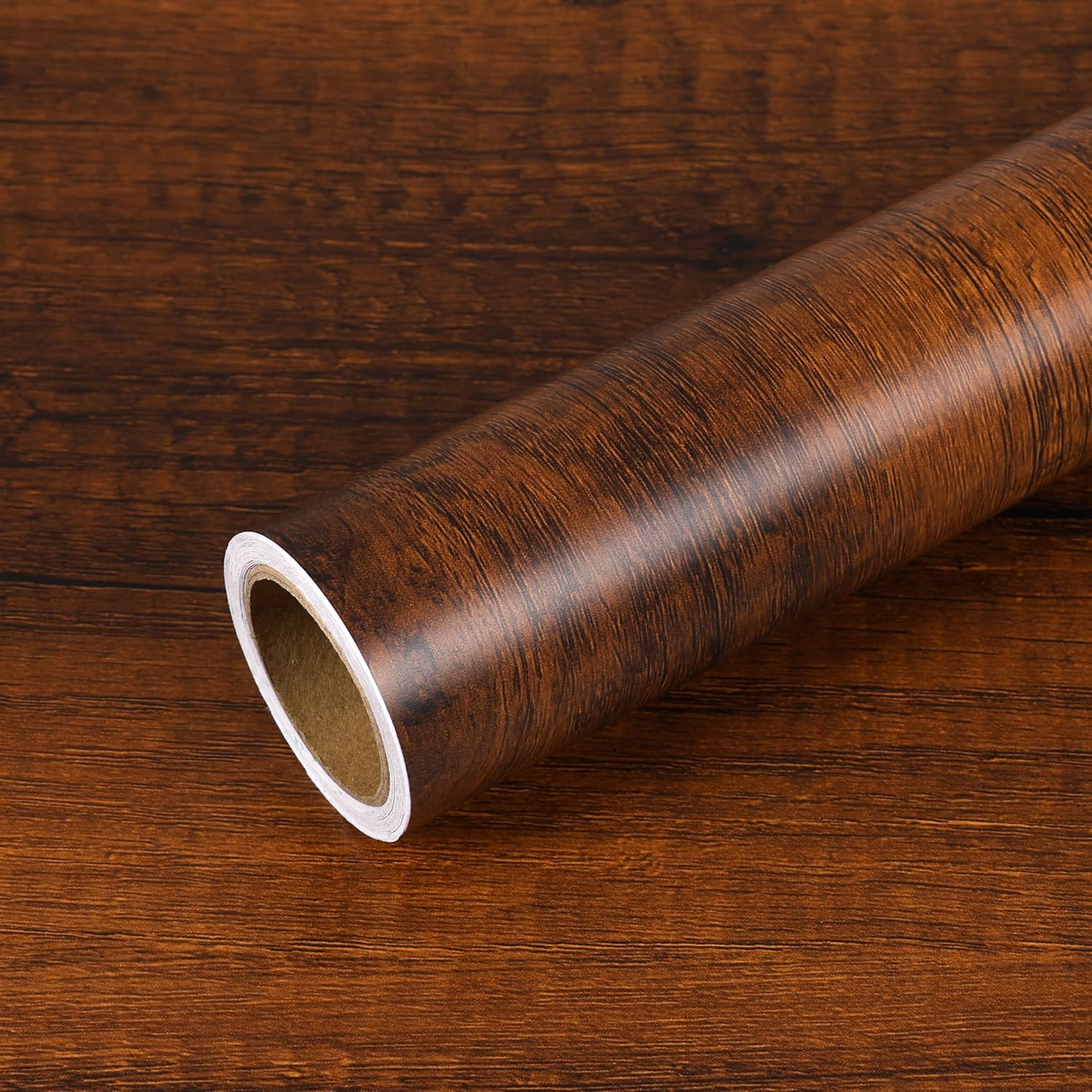 VEELIKE Auburn Cherry Wood Contact Paper for Countertops Waterproof Peel and Stick Wood Wallpaper for Cabinets Table Furniture 24''x354'' Self Adhesive Wood Vinyl Wrap for Bathroom Kitchen Counter Top