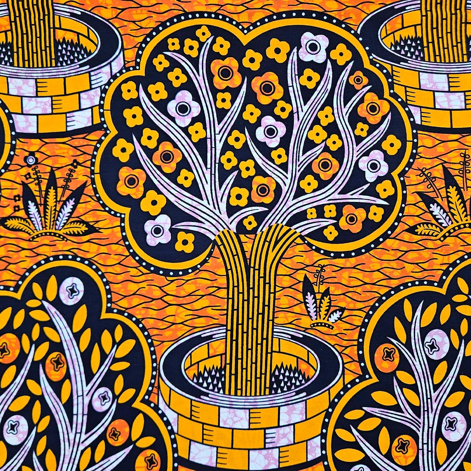 African Fabric 100% Cotton Ankara Wax Print Fabric 6 Yards Cloth for Party Dress (3M4-3) image 5