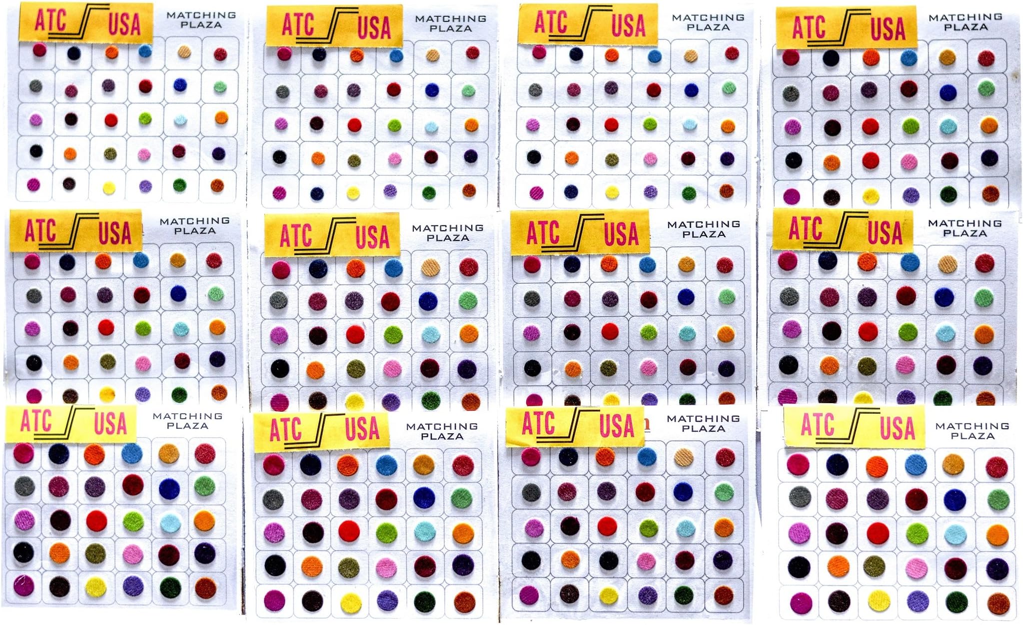 ATC USA - 720 X Count Assorted Multi Color and Multi Size Indian Daily Use Reusable Forehead Bindi Round Dot Temporary Tattoo Body Art Sticker