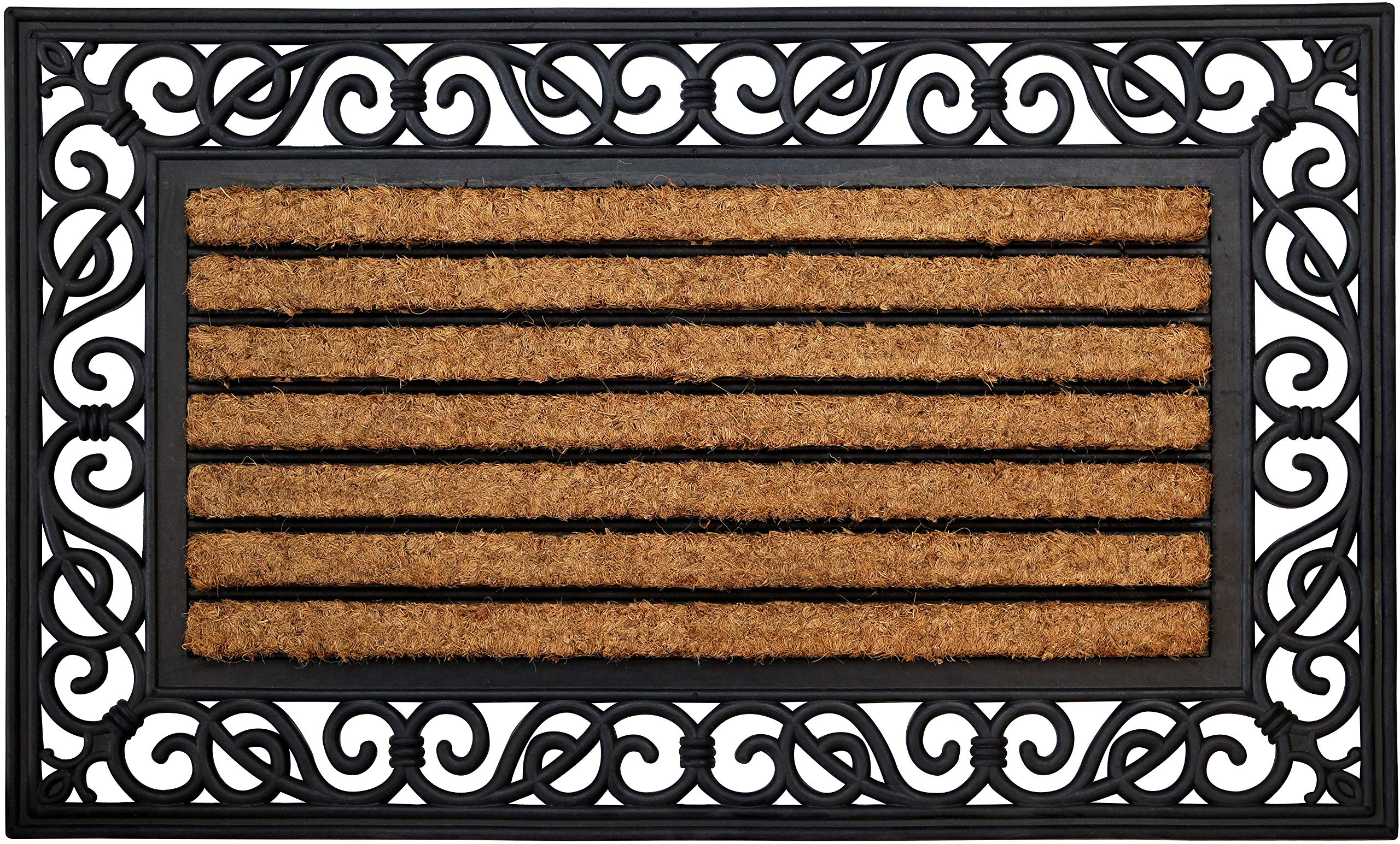 Tapis coco Coral rectangulaire résistant pour retenir la saleté