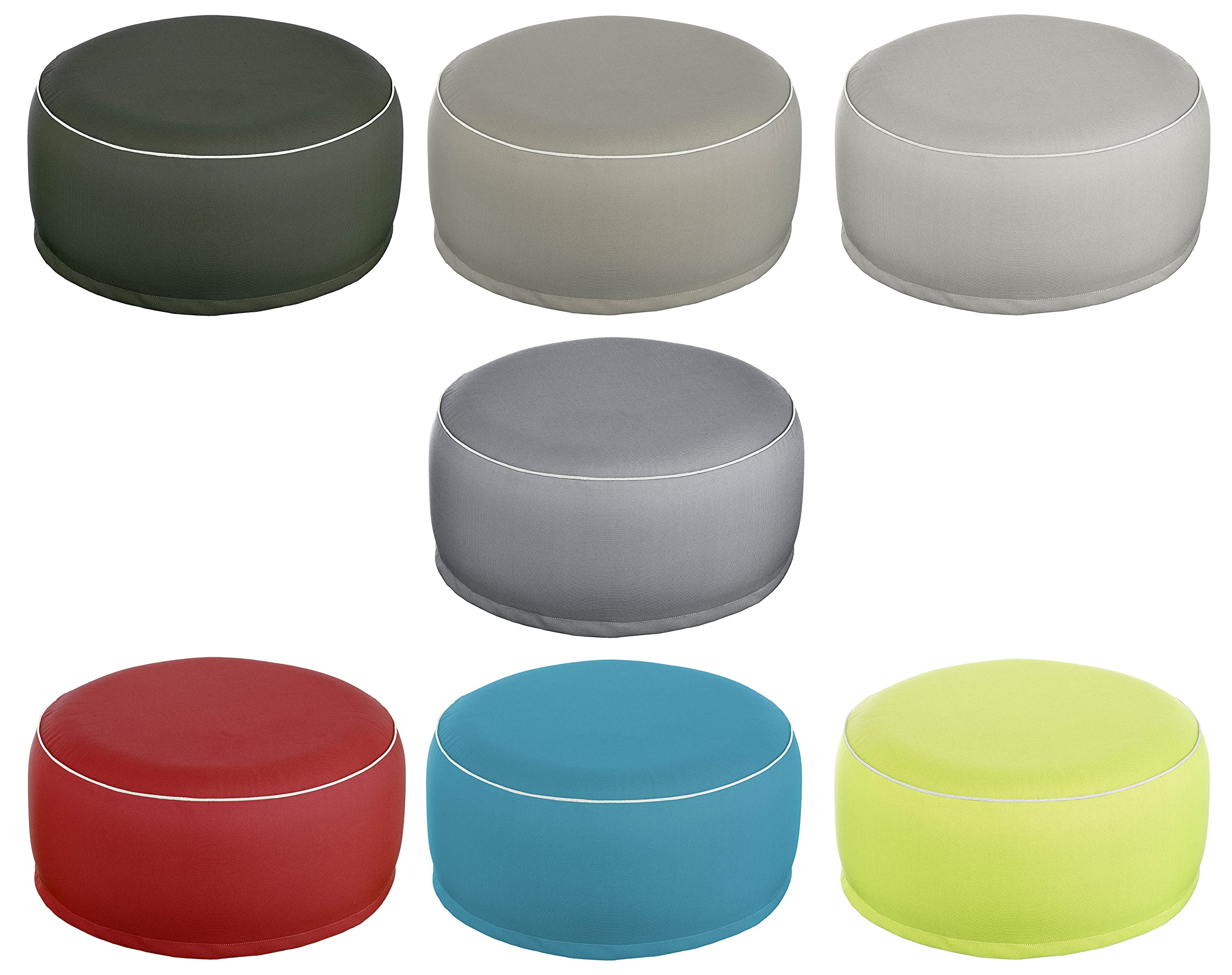 Brandsseller Puf hinchable para exteriores, 55 x 25 cm de diámetro, resistente al agua, para jardín, terraza, salón y playa, resistente a la intemperie y fácil de limpiar, color marrón