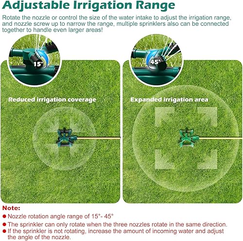 Miniatura 4 de Aspersor para patio aspersor de agua aspersor giratorio para áreas grandes sistema automático de aspersor de césped para cuidado del césped aspersor