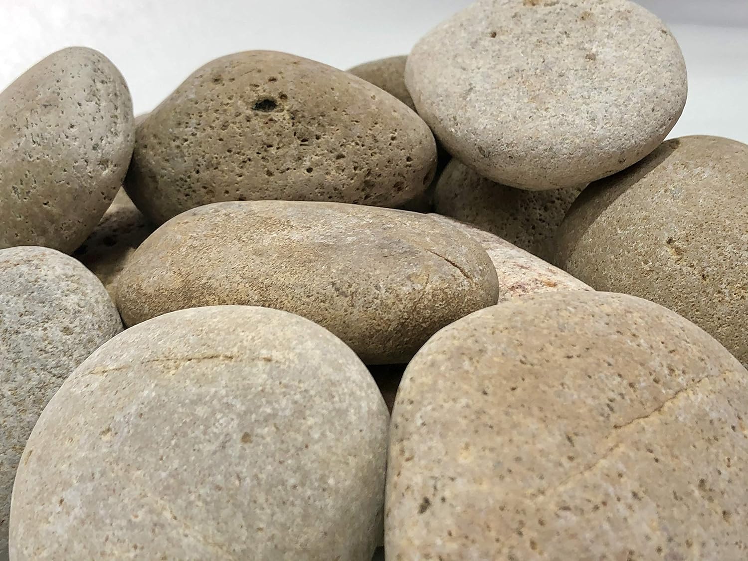 50 Lb. Premium Large Buff Mexican Beach Pebbles 3-5 inches, Decor, Garden, Landscape, Pathways, Backyard, Rock Pebble