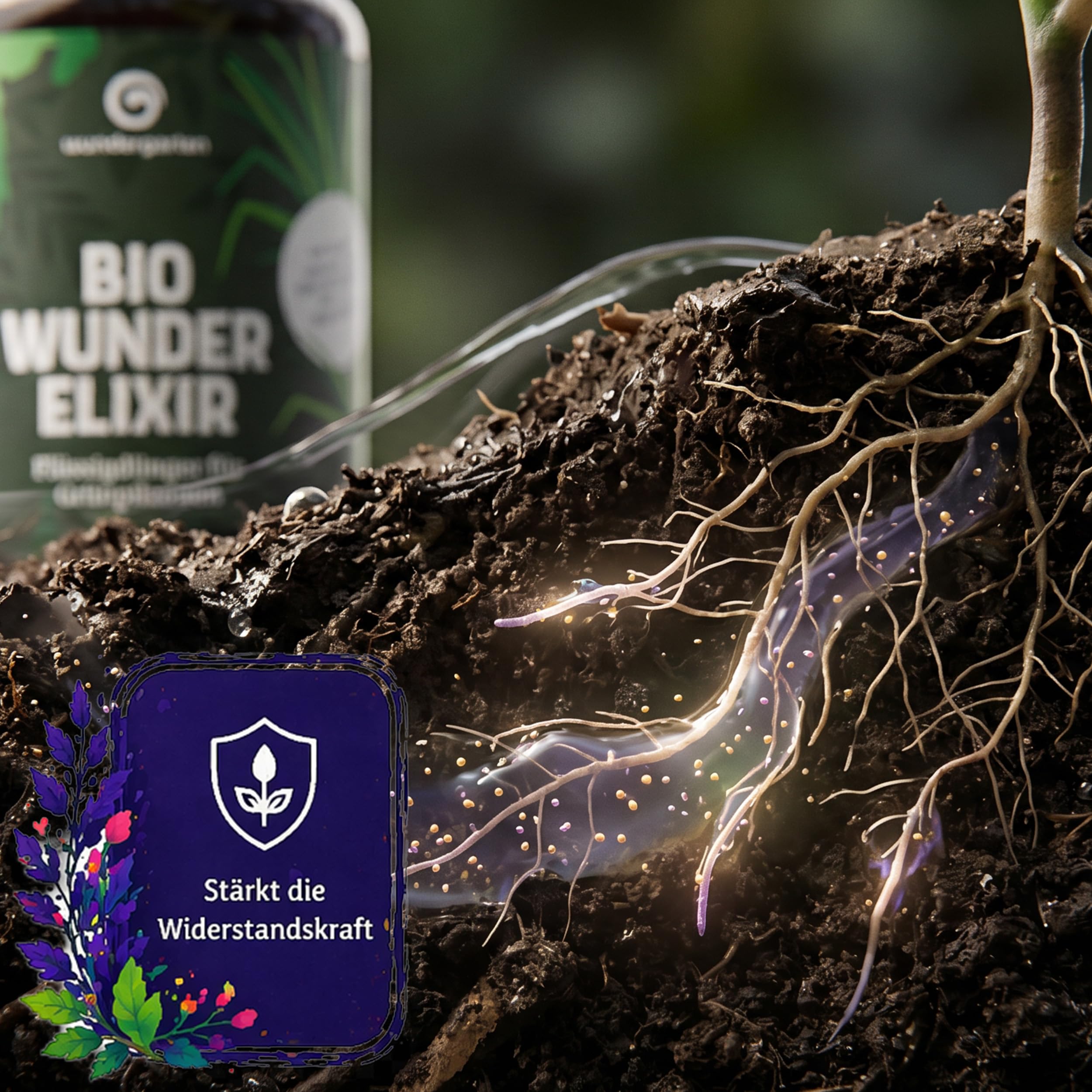 12x 500ml Bio Flüssigdünger für Grünpflanzen – Wundergarten Wunderelixier – Mit Pflanzenkohle – Zimmerpflanzen Dünger für Monstera, Ficus & Co. – Organischer Blumendünger für kräftige grüne Blätter