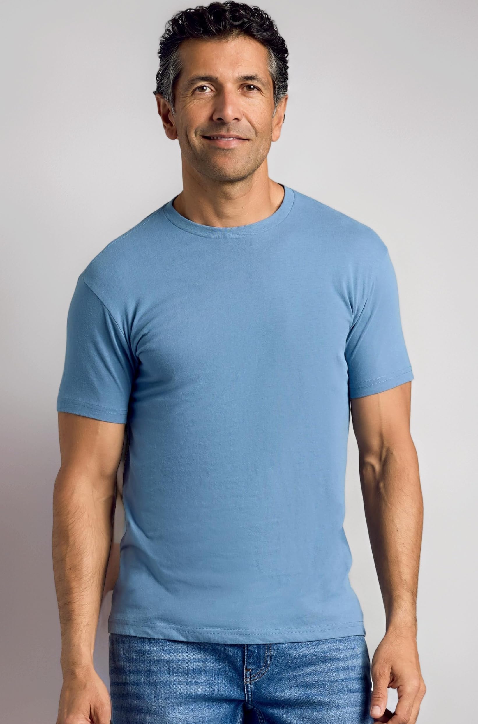 Men's Cotton Blend Round Neck T-Shirt, Half Sleeve, Black