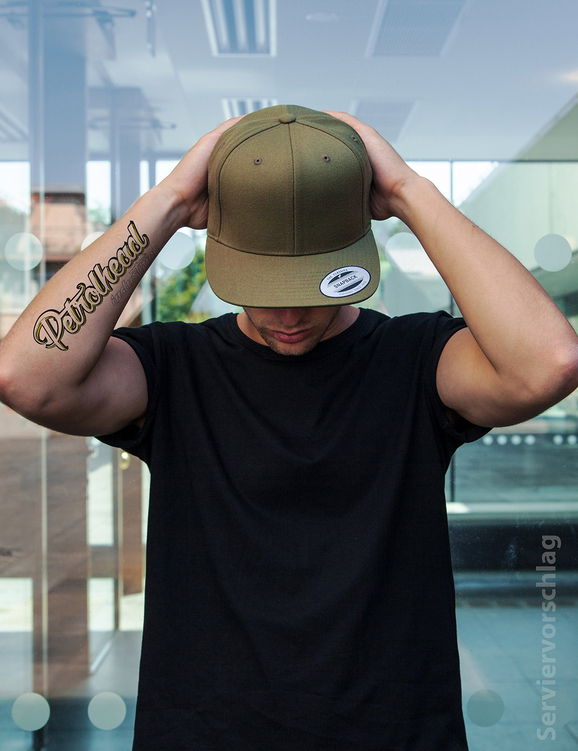 Baddery Cap Flexfit Snapback - „Kreuz“ - 3D Stick | Jesus Kappe für Herren & Damen