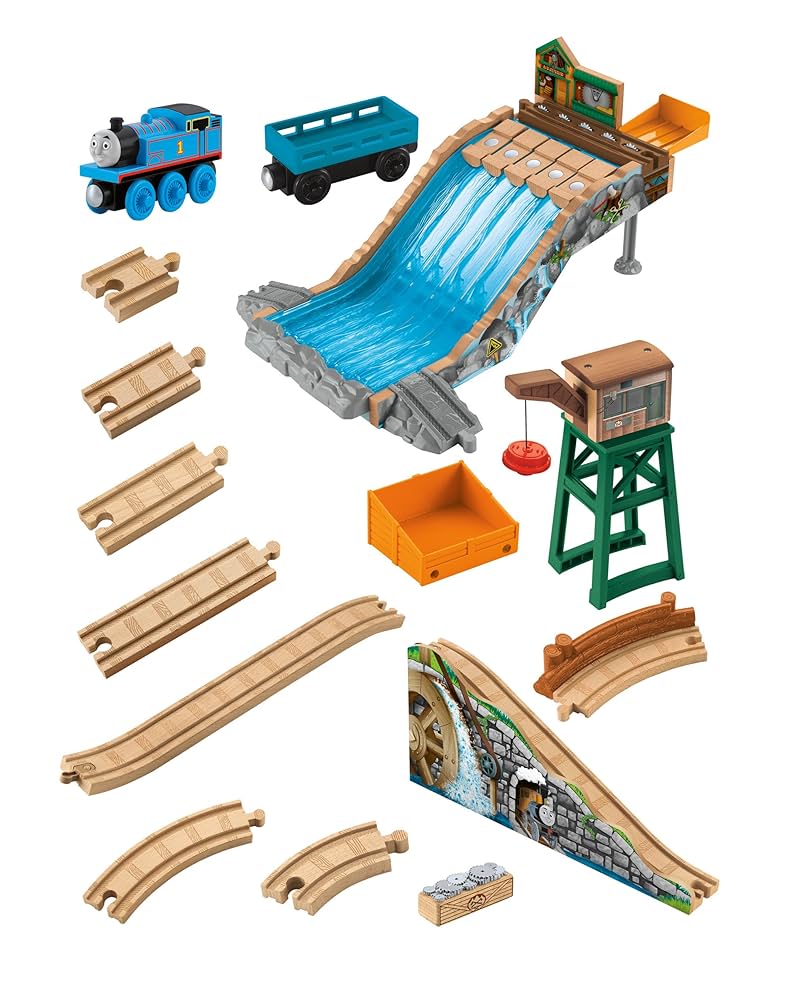 (未使用･未開封品)きかんしゃトーマス 木製レールシリーズ 材木置き場のウォータースライダー冒険セット BMM91 Amazon | きかんしゃトーマス 木製レールシリーズ 材木置き場の