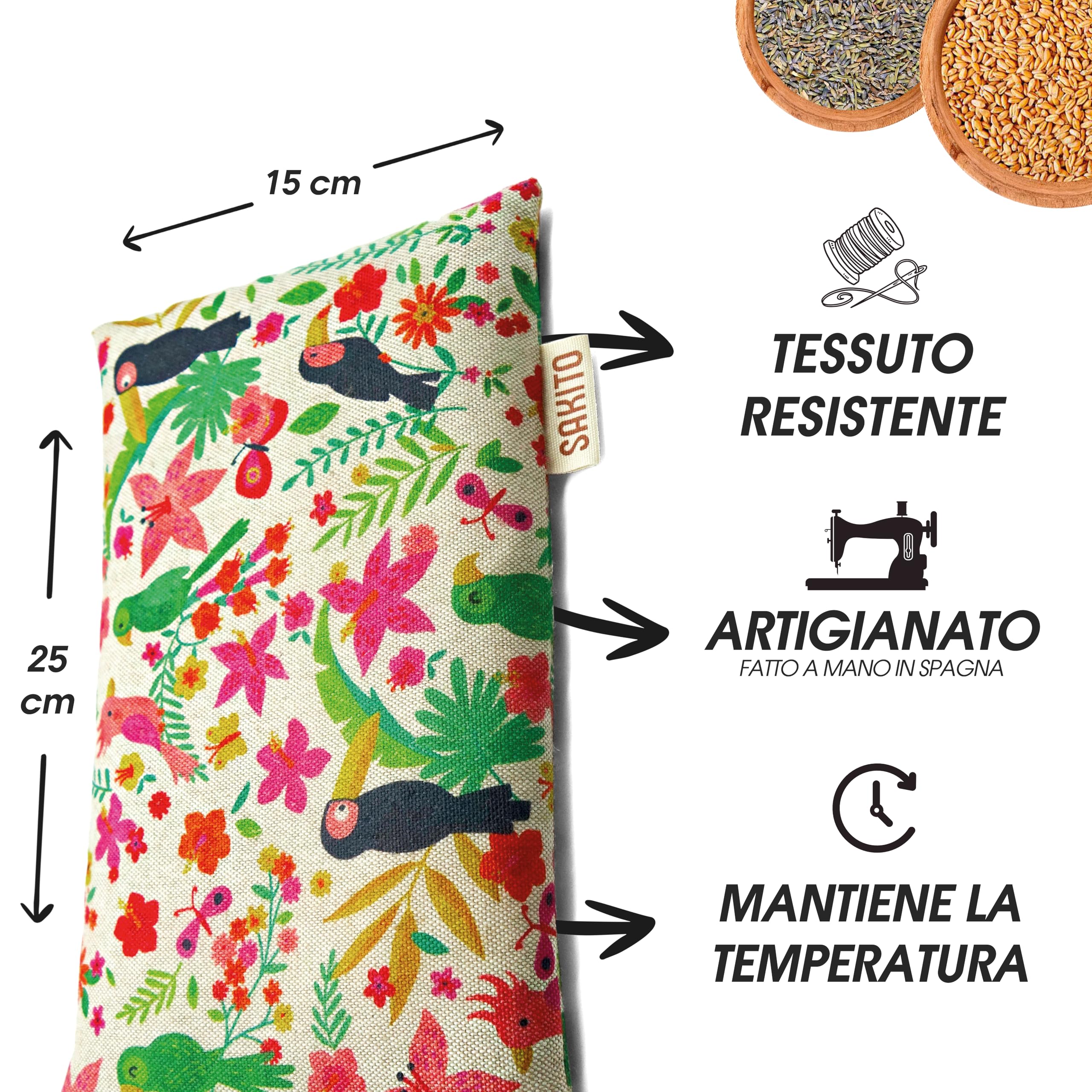 2 (uds) Cuscino Termico Microonde (25x15 cm) - Terapia Naturale per lo Stress e i Dolori Muscolari - Uso Caldo o Freddo - Elevata Ritenzione del Calore - Tessuto di Prima Qualità - Profumo di Lavanda