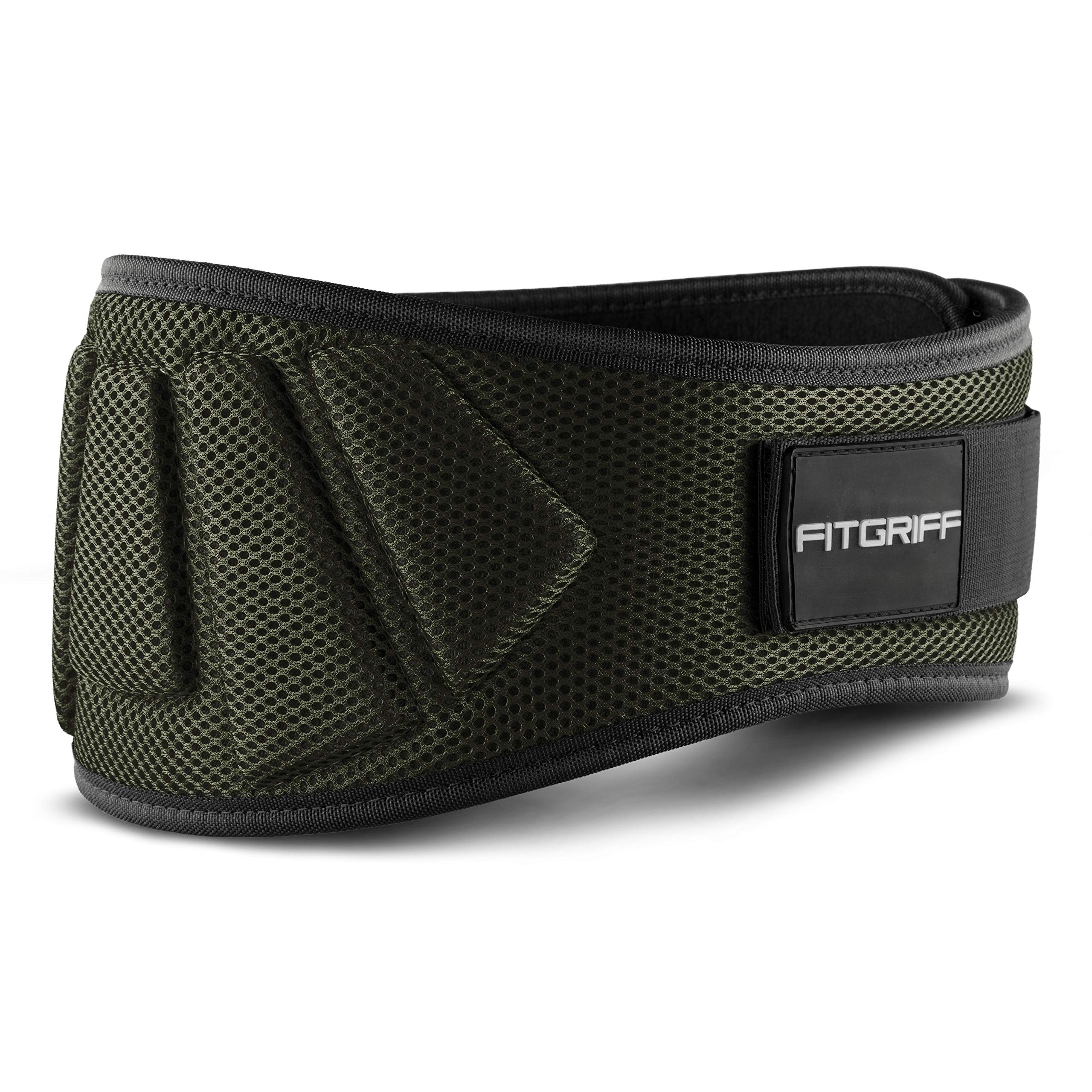 Fitgriff® Gewichtheffen Riem V1 - Gewichthefgordel voor Fitness, Gym, Squat - Weightlifting Belt - 108 cm - 118 cm buikomtrek (XXL) - Army Green