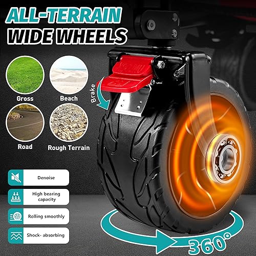 Miniatura 2 de Carro de playa plegable de gran capacidad, carrito plegable resistente con grandes ruedas todo terreno, carro utilitario al aire libre para