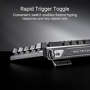 ASUS ROG Falchion Ace HFX Hall Effect Gaming Keyboard  65% TKL, Dual USB-C, Magnetic Switches, Rapid Trigger, Speed Tap, 8000 Hz Polling, Touch Panel, Portable, Protective Cover, PBT Keycaps - Black