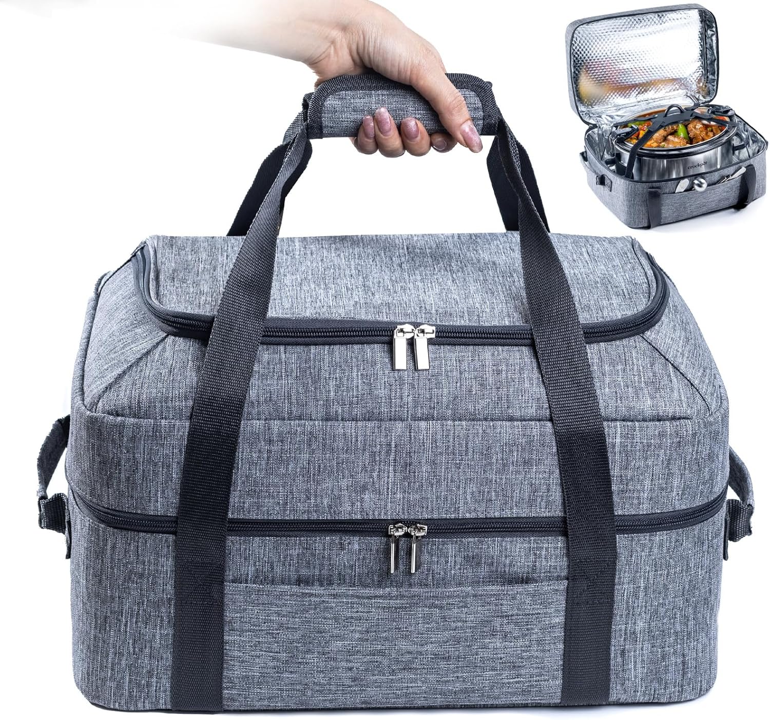 Amazon.com: BAGSPRITE Double-Layer Slow Cooker Carrying Bag for 6-8