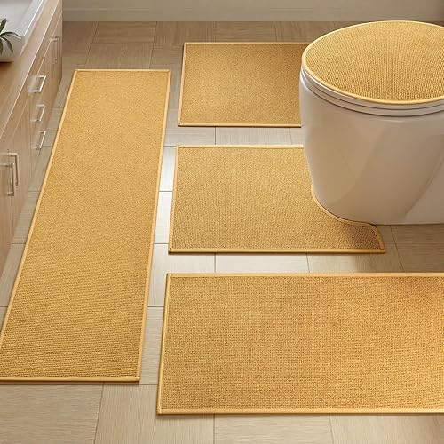 Miniatura 20 de YIHOUSE Tapete de baño antideslizante, absorbente, de secado rápido, para el suelo del baño, delgado, para debajo de la puerta, lavable de pelo bajo