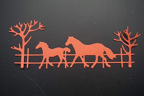 Miniatura 4 de Troqueles de corte de metal para tres hombres a caballo, dos caballos que caminan, troquelados, plantillas en relieve, molde de plantilla para