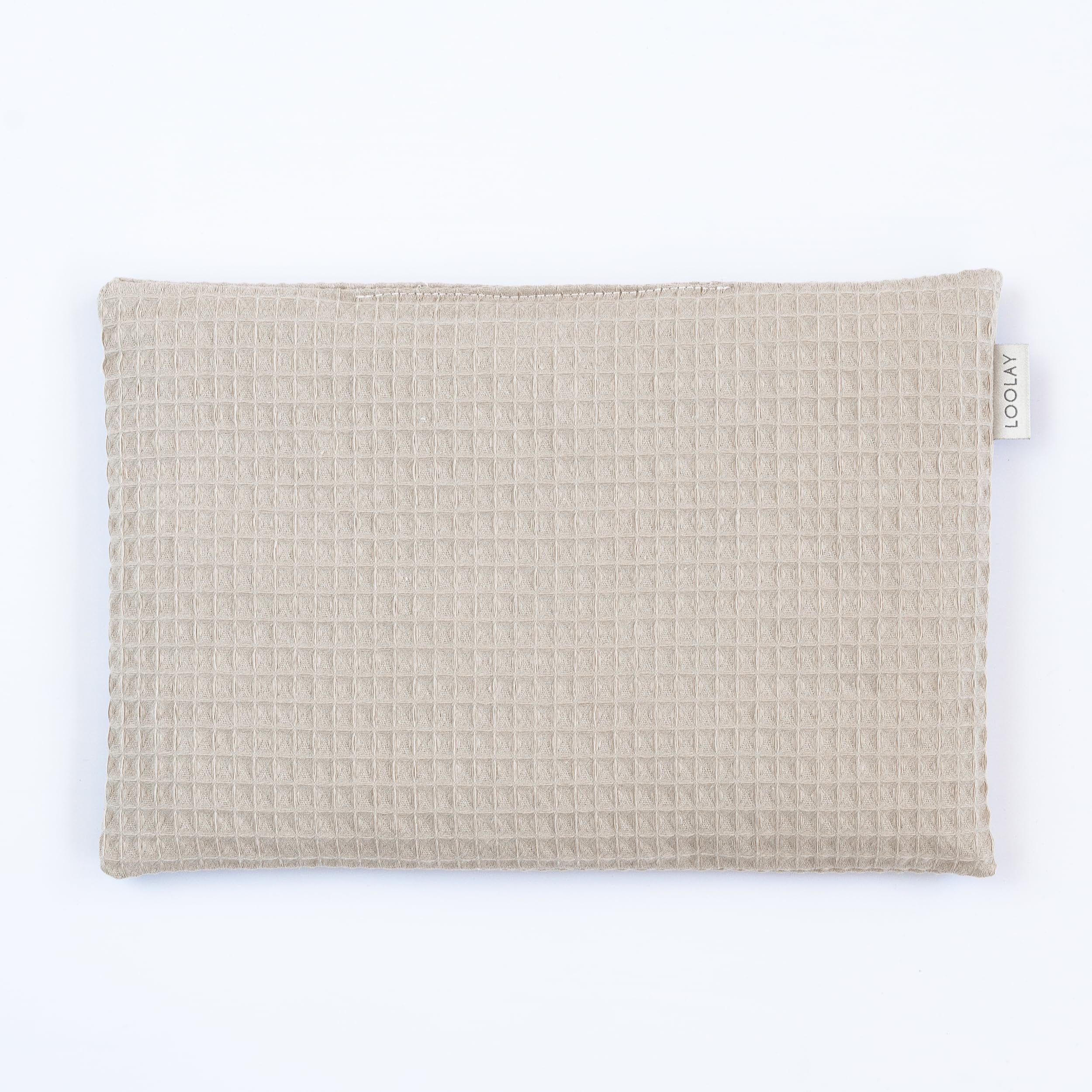LOOLAY Kirschkernkissen Mikrowelle 20x30 cm – Wärmekissen Waffelpique Baumwolle – Kirschkern Kissen Ideal bei Muskelverspannungen oder Menstruationsbeschwerden (taupe beige)