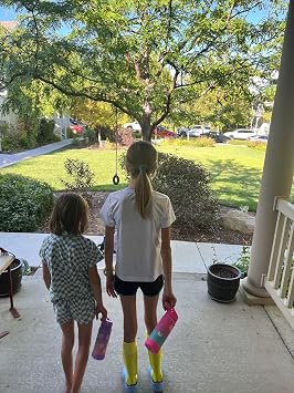Mininoo Kids Water Bottle for School, 16oz Stainless Steel Insulated Water Bottle Kids with Straw Lid for Girls, Boys (2 Pack)