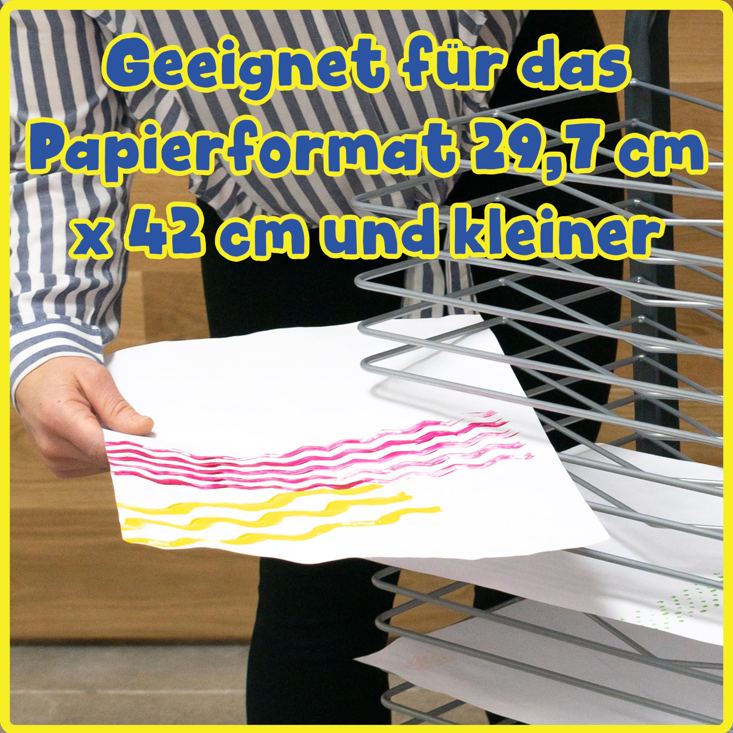READY 2 LEARN Gestell zum Trocknen von Kunst | Stabiler Kunst-Organizer für Bilder und Zeichnungen | 25 Fächer | Stahl | 4 Rollen | 2 feststellbare Räder - 37,75 "H x 17,75 "W