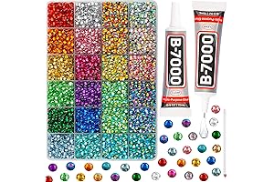10000PCS Multicolor Flatback Rhinestones with Gem Glue for Crafts, Crystal Glass Diamonds