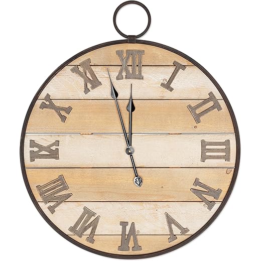 Large Real Wood Antique Farmhouse Clock