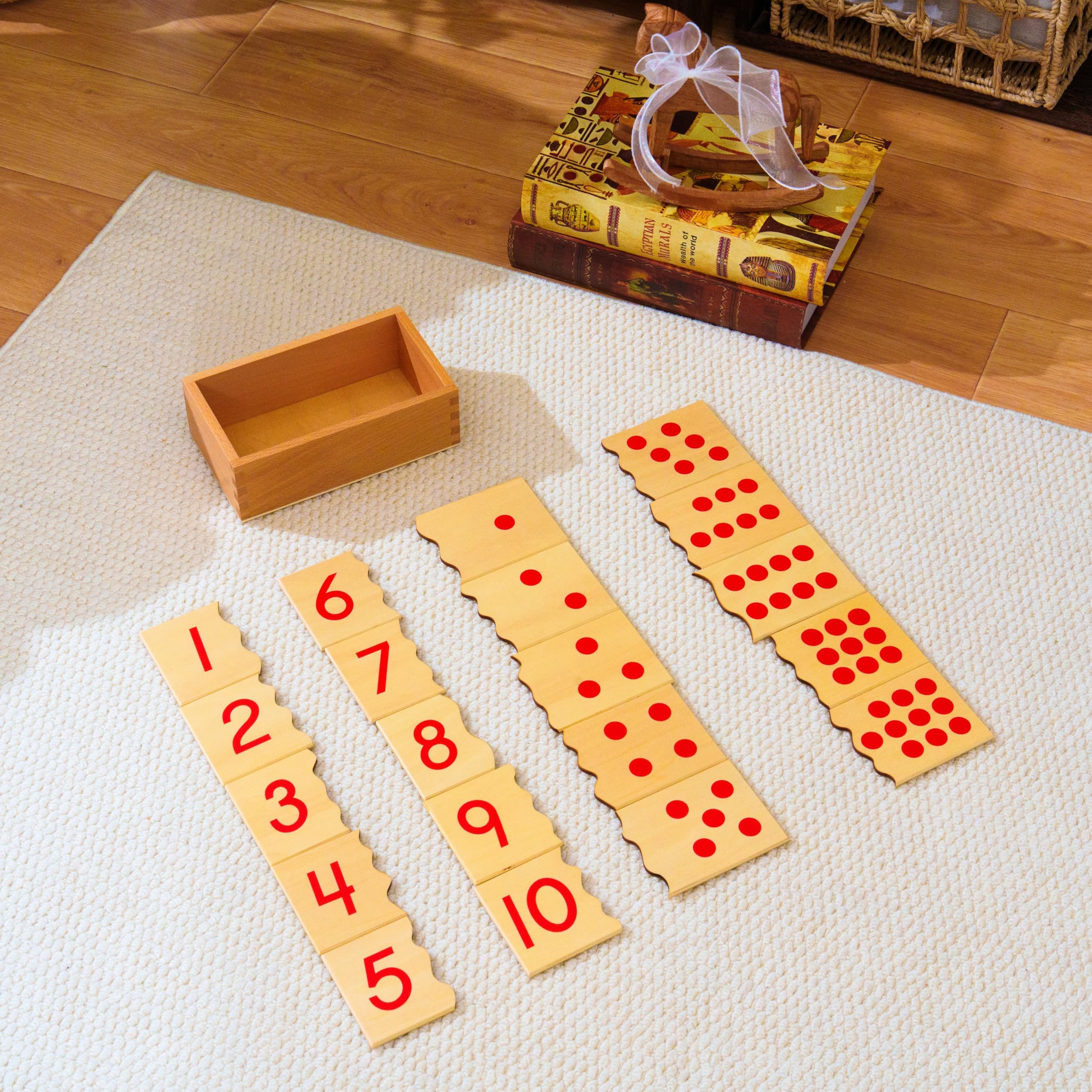 Montessori materiali matematici, giocattolo educativo in legno per numeri e calcoli, scuola materna e elementare, scuola domestica e aule a partire dai 3 anni (puzzle con numeri Montessori 1