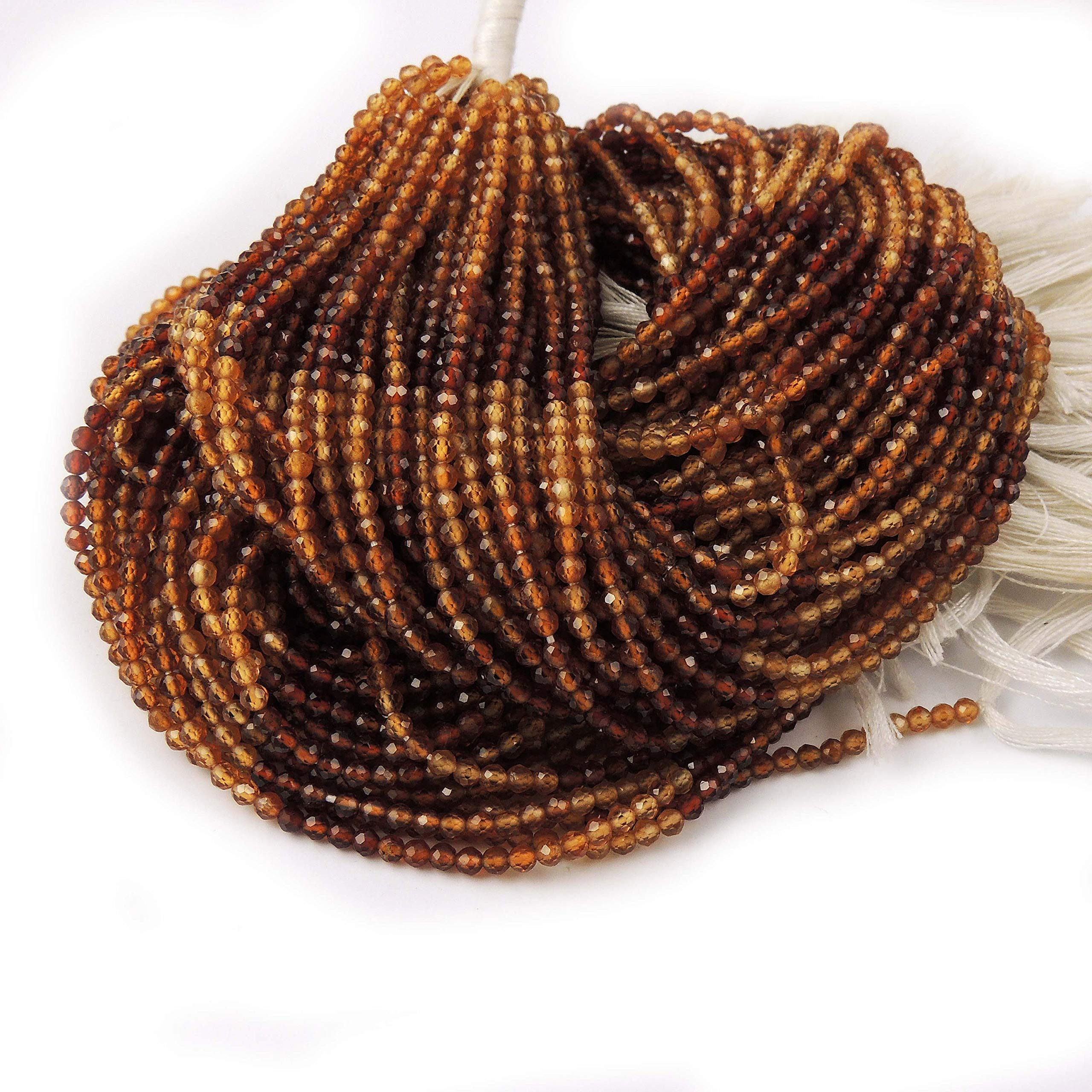10 pasm partia naturalny hessonit cieniowany 3,5-4 mm mikro fasetowane koraliki z kamieni szlachetnych 30 cm