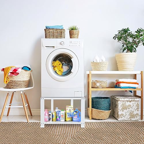 Miniatura 6 de Royxen Pedestal de lavandería de 20 pulgadas de altura, ajuste universal, capacidad de 700 libras, base de lavadora, base de secadora, plataforma