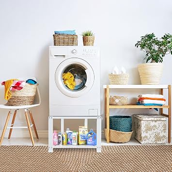 Royxen Laundry Pedestal 28 Wide Universal Fit, Washing Machine Base Stand Dryer Base Platform Heavy Duty with 20 Height, Newest Model (White)