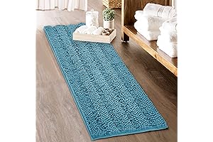 Large, Bluish Bathroom Rug: Indulge in Comfort and Safety