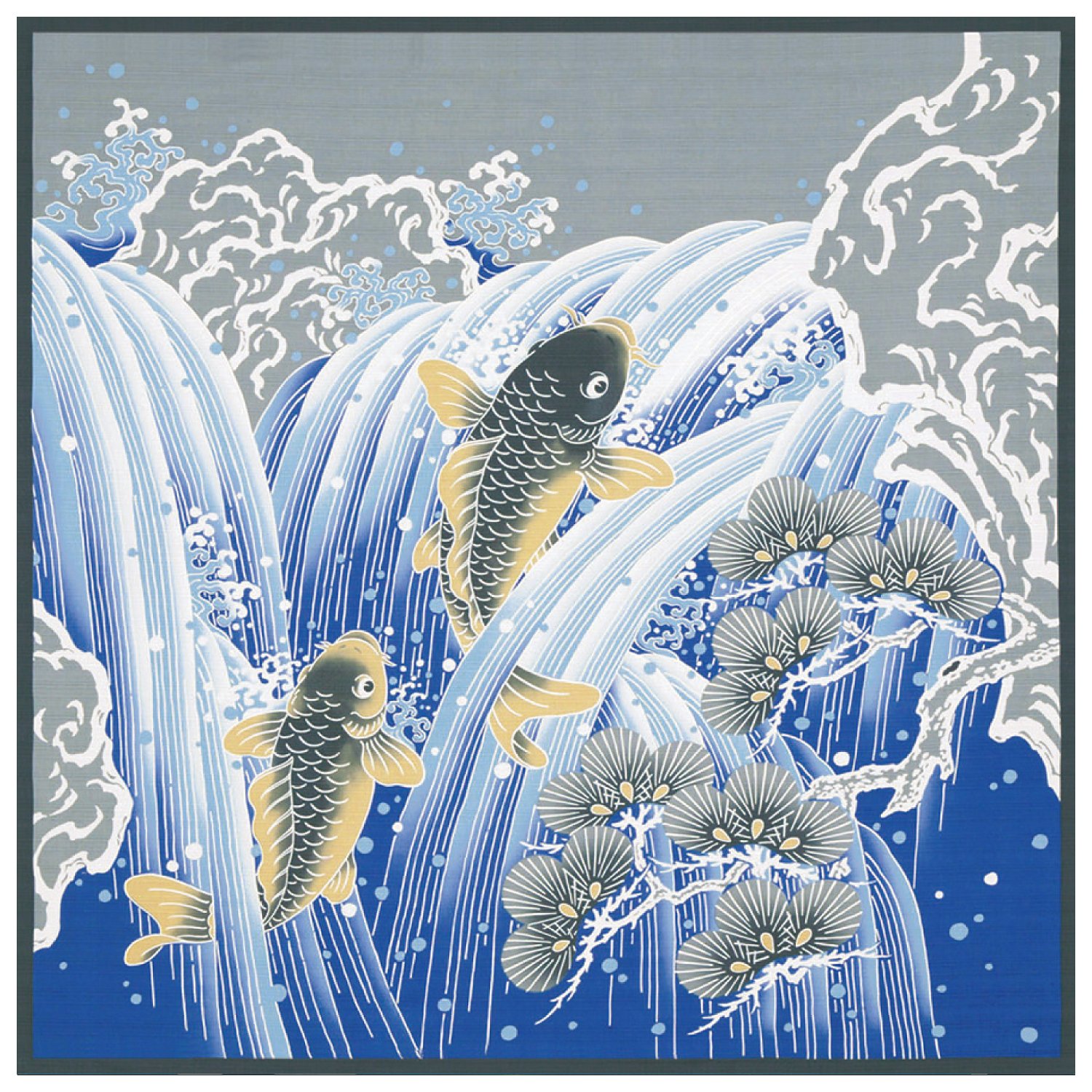 Amazon｜三陽商事 綿大ふろしき 大判風呂敷 自遊布 鯉の滝登り