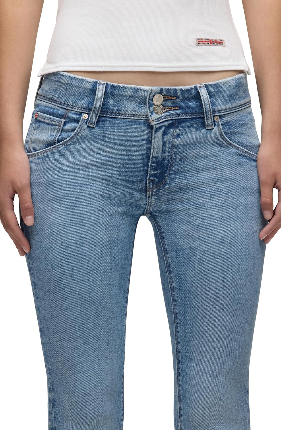 Hudson Womens Collin Mid Rise Skinny Jean, with Back Flap Pockets