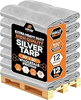 Vista 54 de Xpose Safety Lona protectora de polietileno plateado resistente de 5 x 7 pies - Funda protectora multiusos - Duradera, resistente al agua