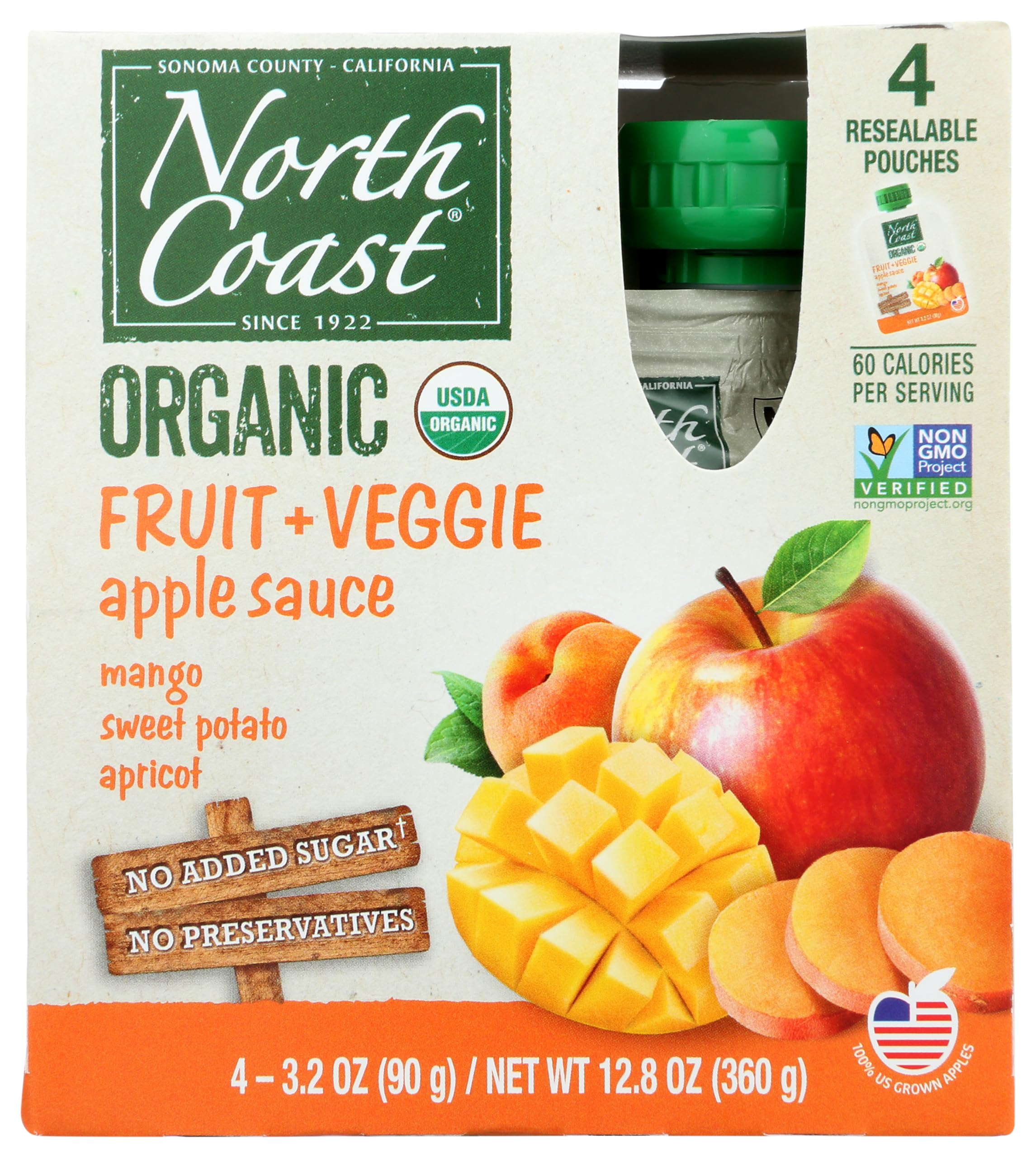 North Organic Apple Sauce Fruit + Veggie (2-Boxes)