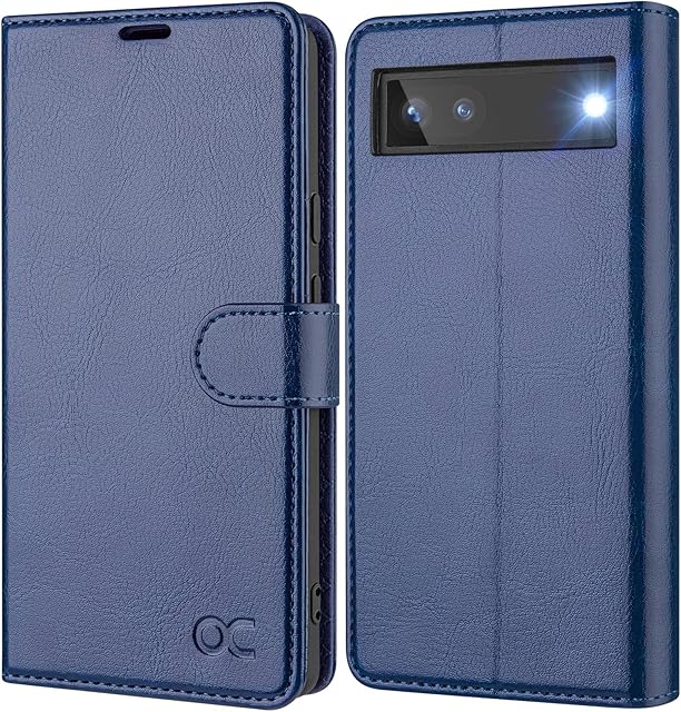 OCASE for Google Pixel 6A Case,Premium PU Leather Wallet Phone Case with [Card Holder][TPU Inner Shell][RFID Blocking]Shockproof Flip Cover for Google 6A 5G 6.1 inch 2022,Blue