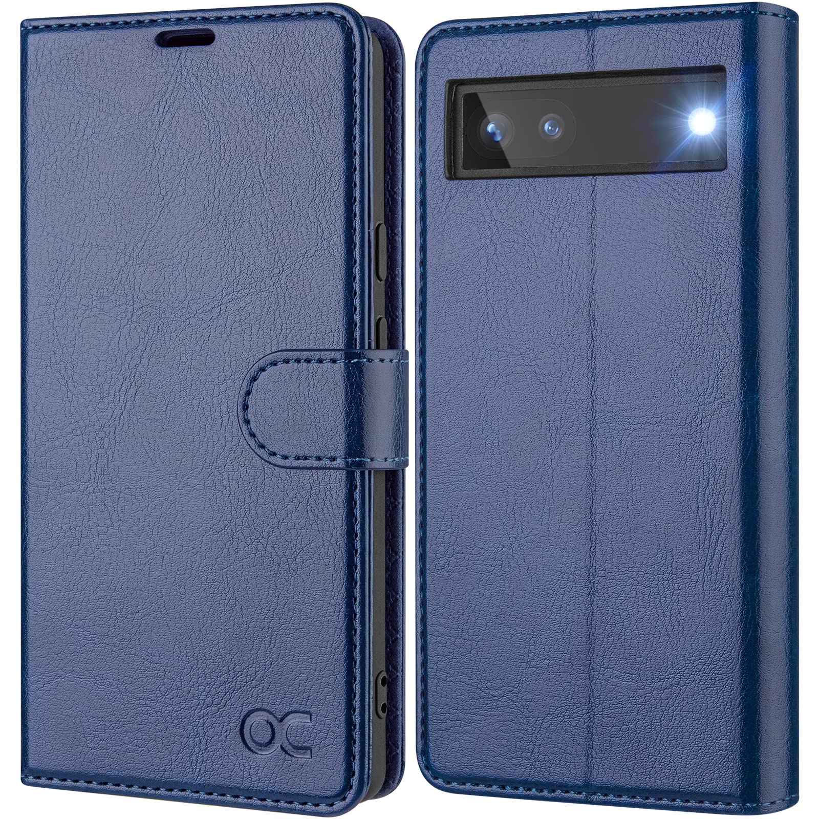 OCASE Lederhülle Für Google Pixel 6A – PU Leder, Mit Kartenfächern, Standfunktion & RFID-Schutz, Braun