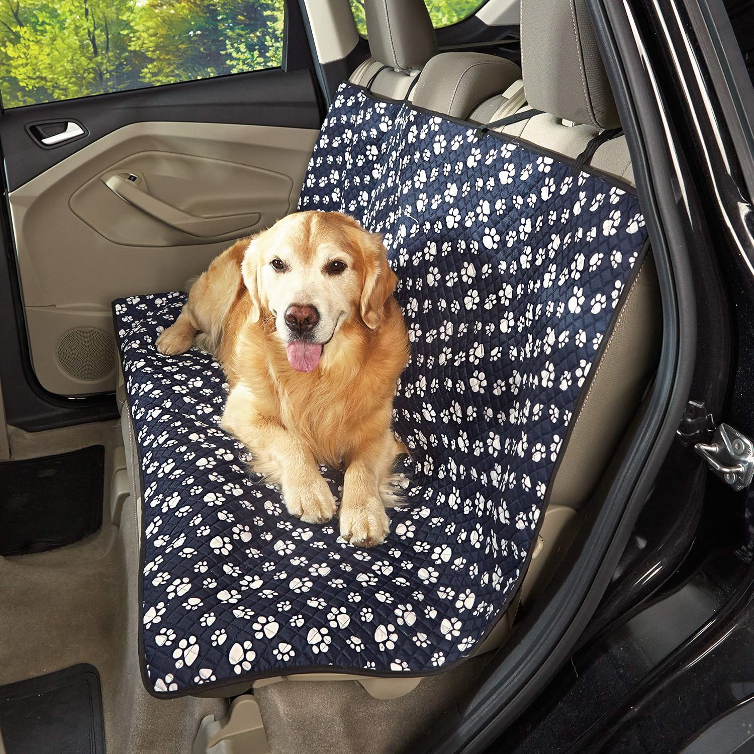 Quilted Car Seat Covers (Paw Print)