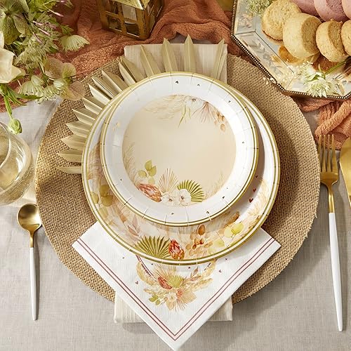 Miniatura 8 de Kate Aspen Rustic Boho 7 in. Premium Paper Plates (350 GSM weight -Set of 16) - Perfect for Fall Weddings, Bridal Brunches, Bridal Showers, Baby
