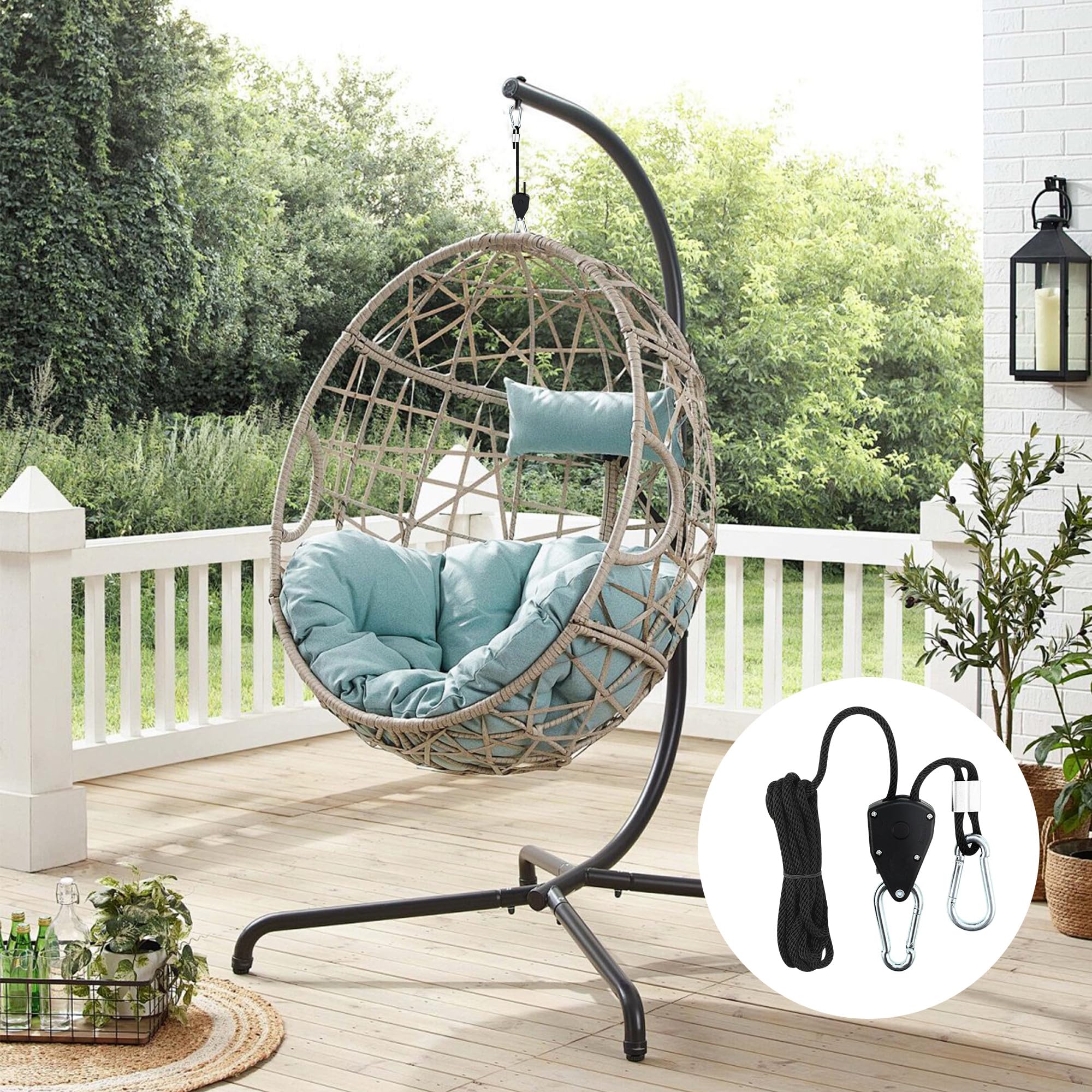 4 Sets Sangle à Cliquet Avec Crochets, 2m Corde En Nylon Réglable 1/8 Pouces Pour Lampe à Suspension Et Plantes Growth Light