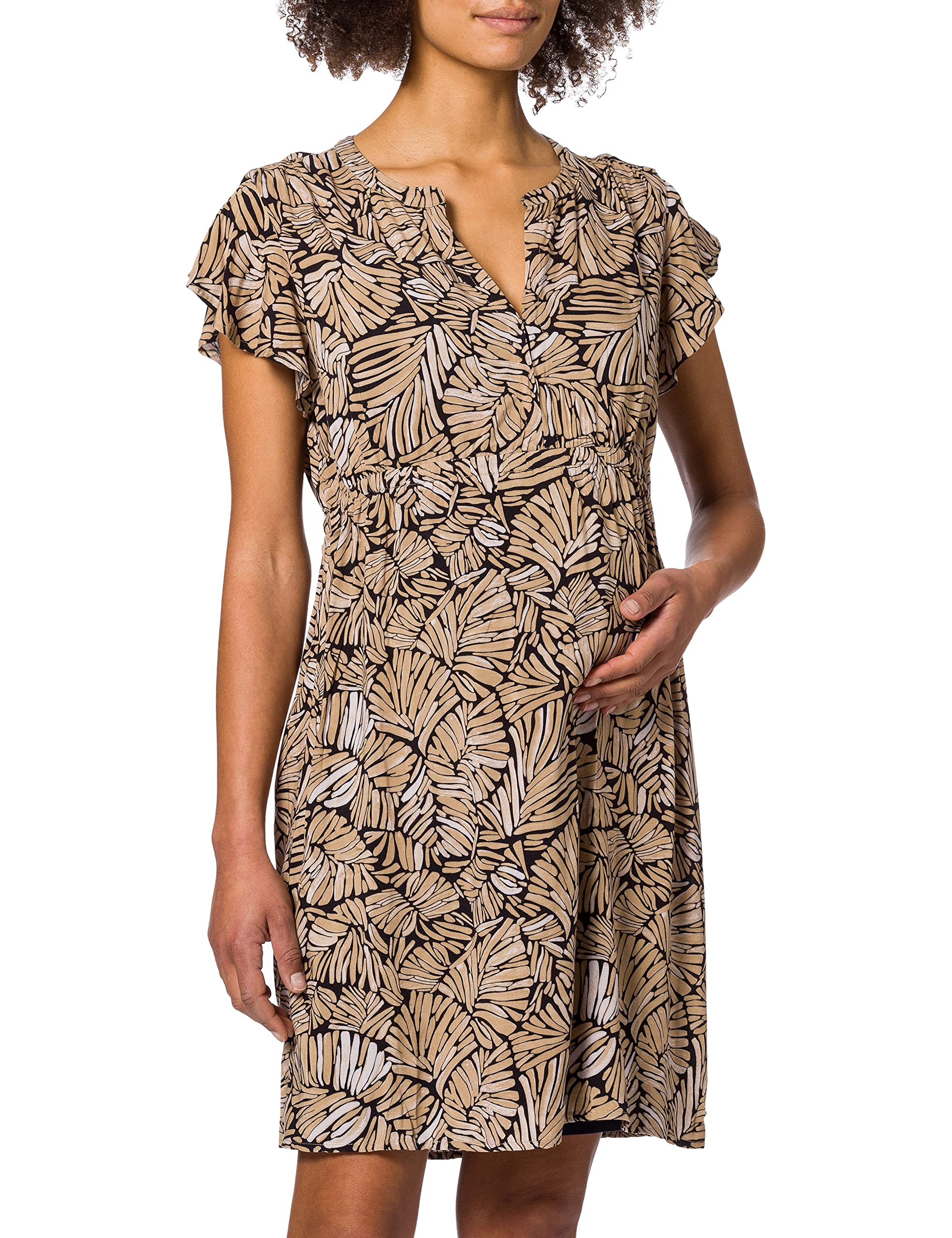 Esprit Maternity Women's Dress WVN Nursing Ss AOP