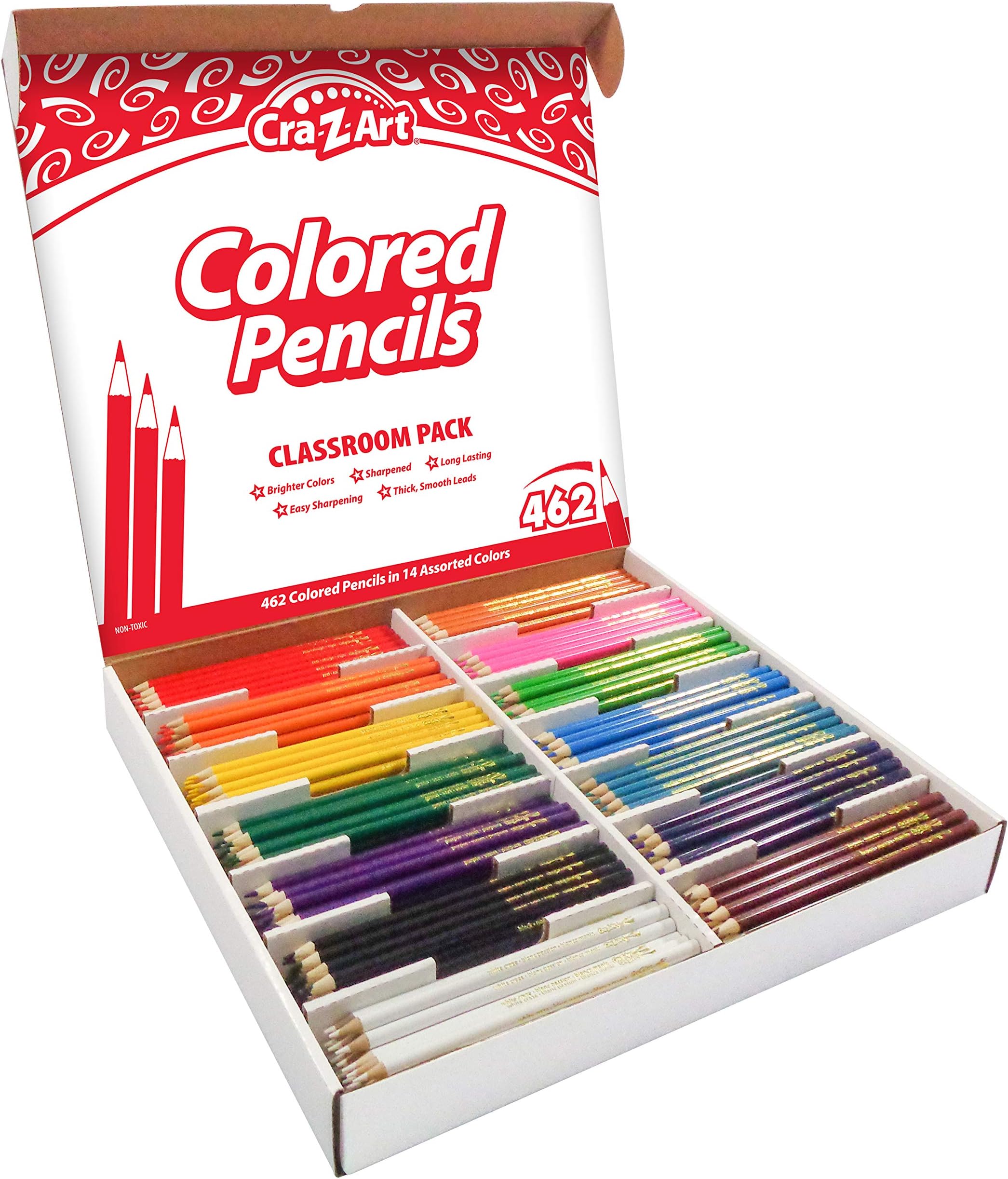 Cra-Z-Art Colored Pencils Bulk Class Pack 462ct 14 Assorted Colors