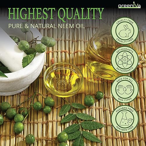 Miniatura 8 de Greenive - Aceite de neem - Aceite de neem 100 orgánico cultivado - Aceite de neem virgen prensado en frío - Exclusivamente en Tienda 8 onzas