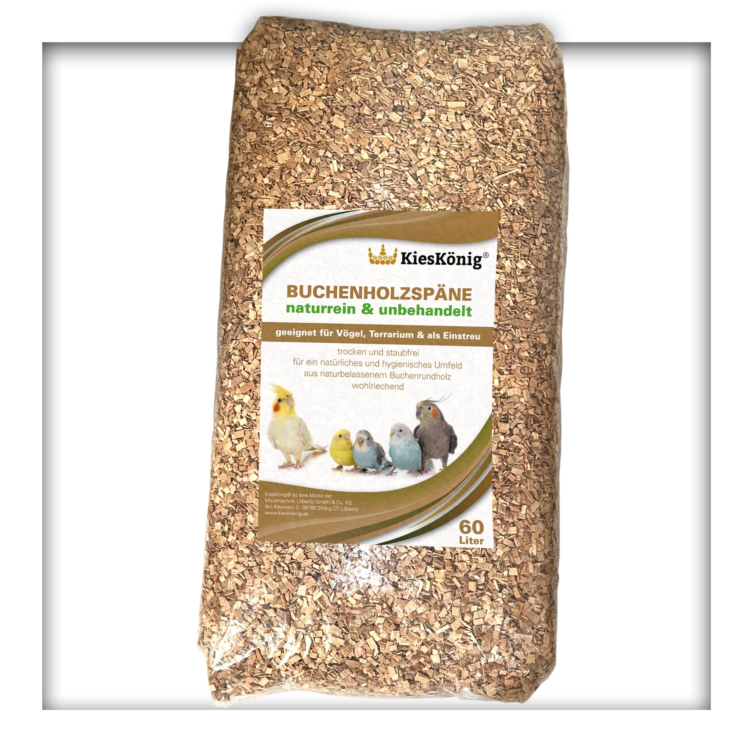 60 Liter Buchenholzgranulat Vogelsand Bodengrund Terrariensand Einstreu Terrariumsand Tiereinstreu Körnung Grob 3,0-10 mm