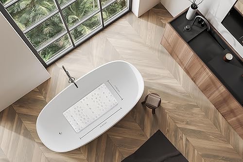 Miniatura 6 de Splash Home Deluxe Softee - Tapete para bañera antideslizante, extra largo con 58 ventosas y orificios de drenaje, 36 pulgadas de largo x 17