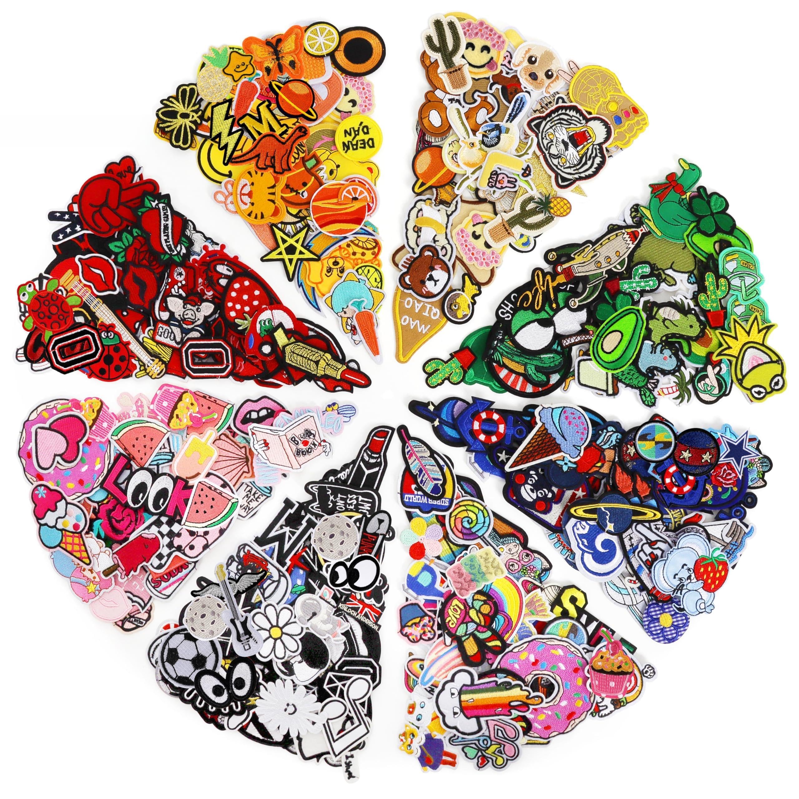 Photo 1 of NICEVINYL Embroidered Iron-on Patches Applique: 72Pcs Random Assorted Decorative Patches Iron on/Sew on for Clothing Accessories
