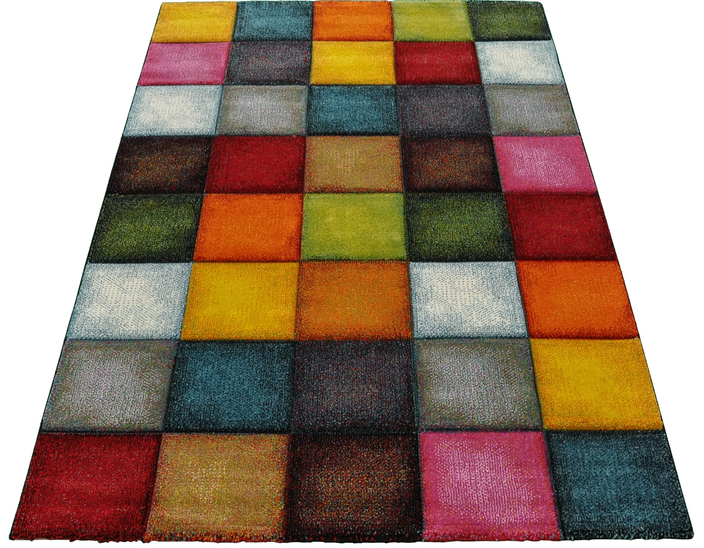 Mia's Teppiche "Smaragd" - Tappeto di design contemporaneo - Quadri multicolore, 120x170 cm