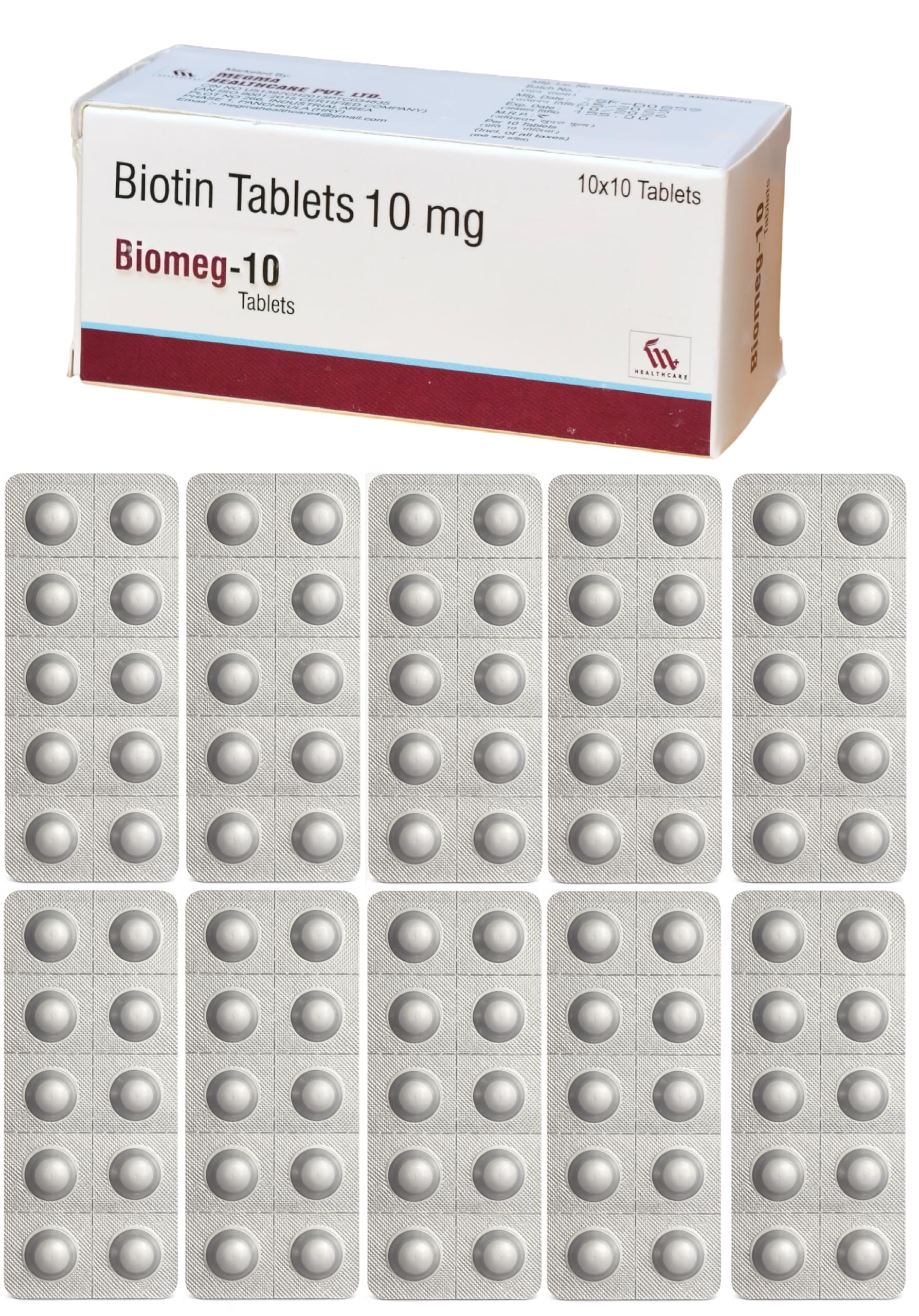 Biotin Maximum Strength For Hair Growth & Hair Fall Control (ONE TABLET DAILY AFTER FOOD) (100 Day-Supply) (100 Tablets)-image-6