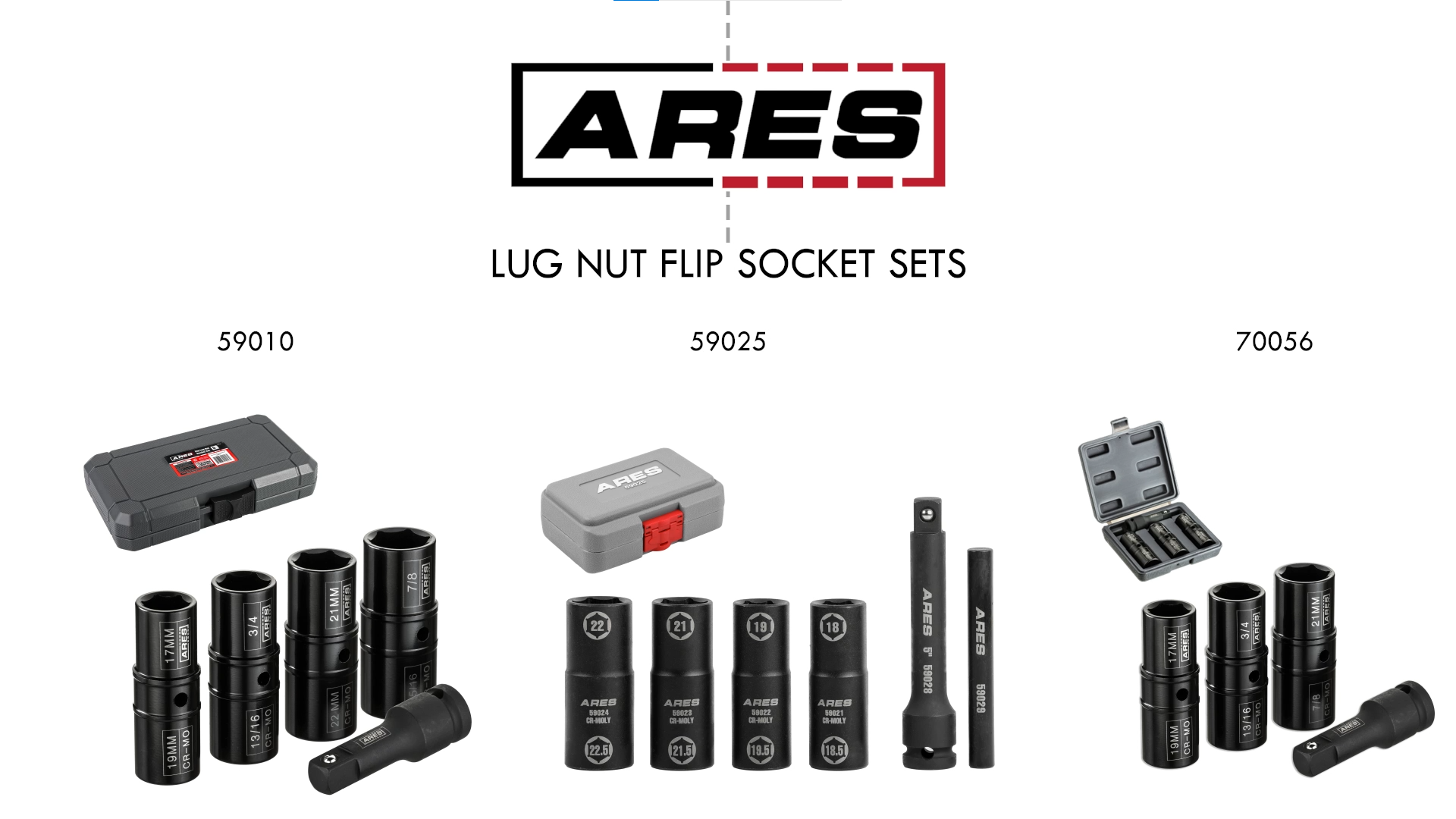 Amazon.com: ARES 70056-1/2-inch Drive 4-Piece Flip Lug Nut Socket