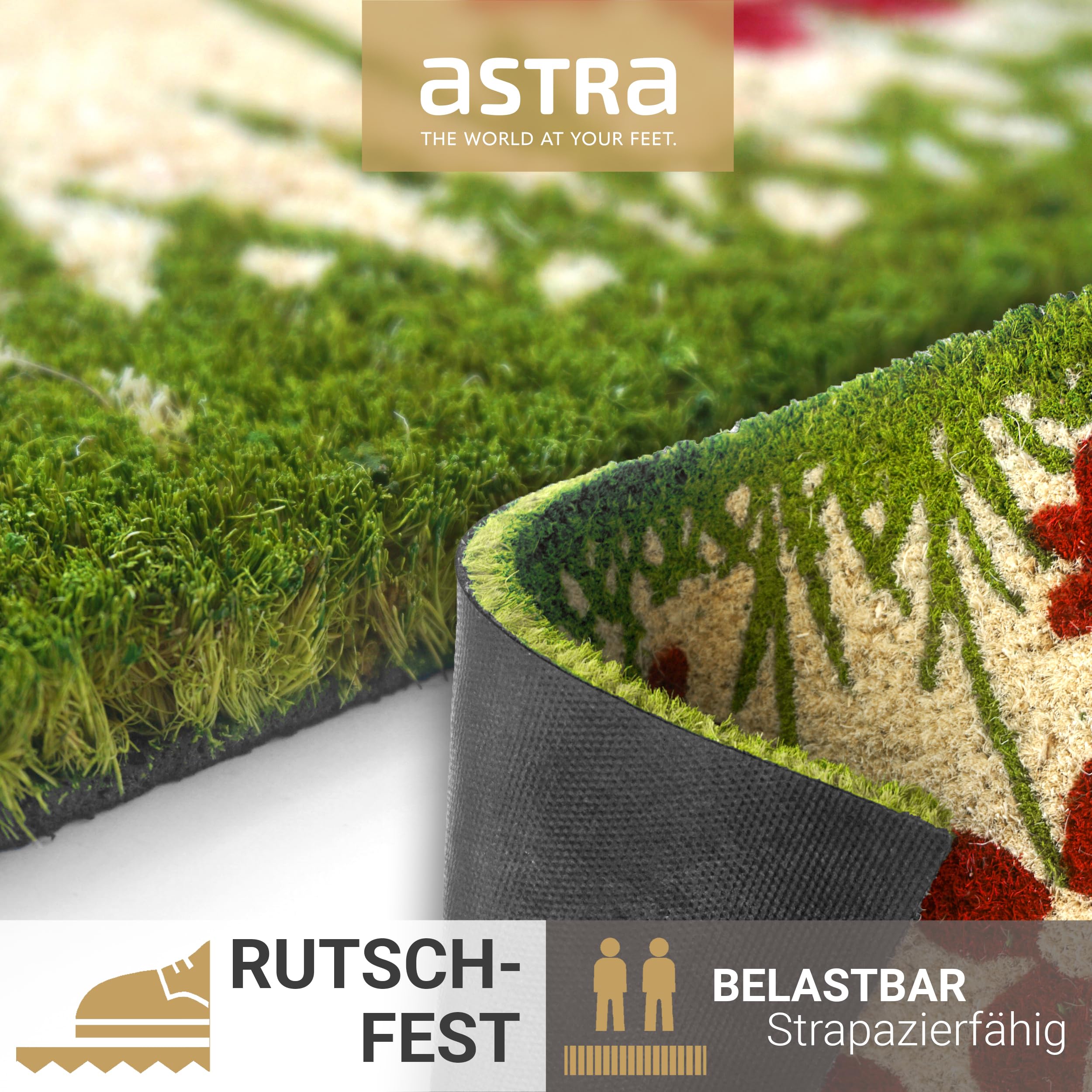 Zerbino Esterno In Fibra Di Cocco Astra, Set Da 2, 40x60 Cm, Semicircolare, Antibatterico, Resistente Alle Intemperie, Trappola Per Sporco - 3