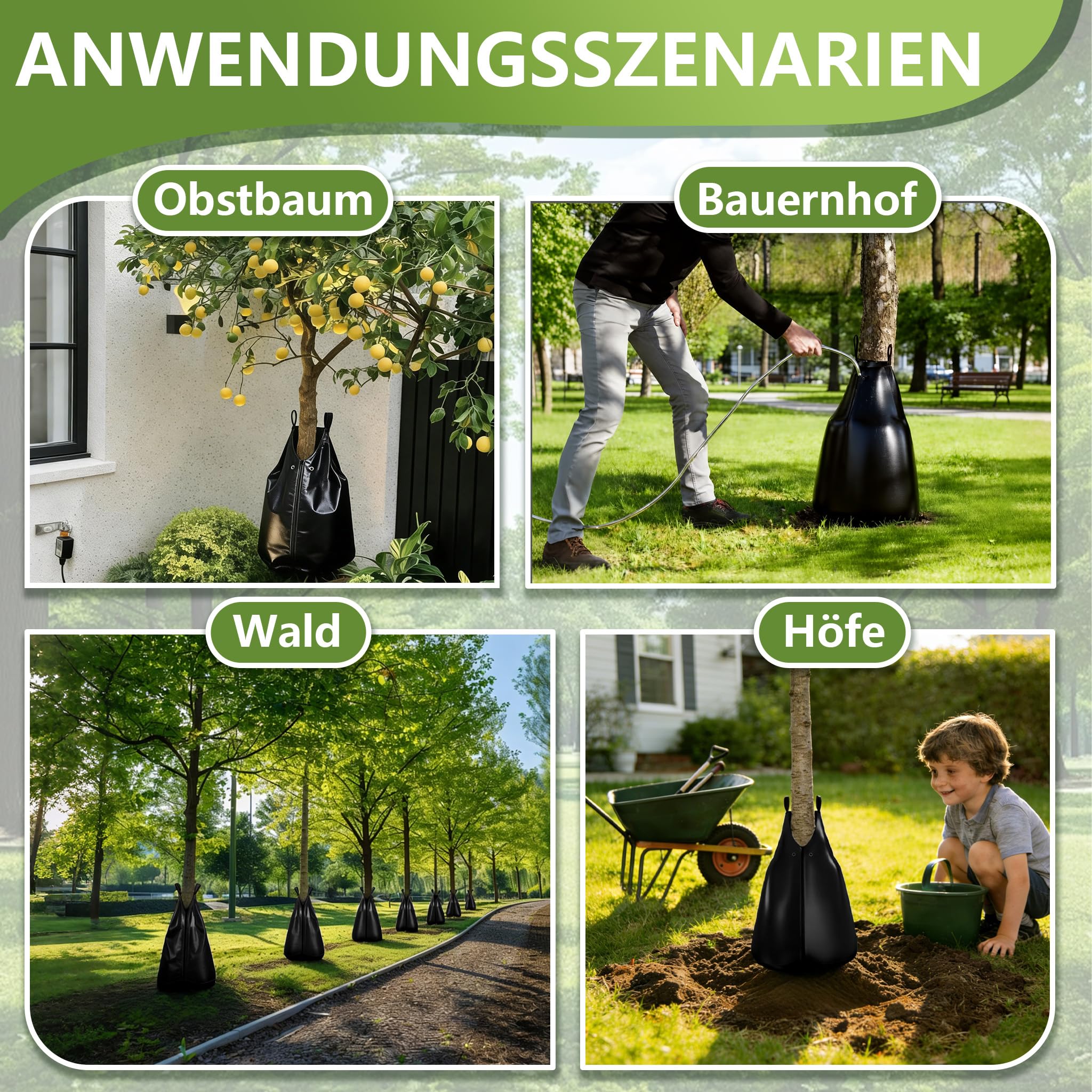 XMTECH Worek do nawadniania drzew, 75 l, czarny, odporny na promieniowanie UV, worek do nawadniania drzew i krzewów, nawadnianie kroplowe 6-8 godzin, automatyczne nawadnianie korzeni, ogród i zieleń