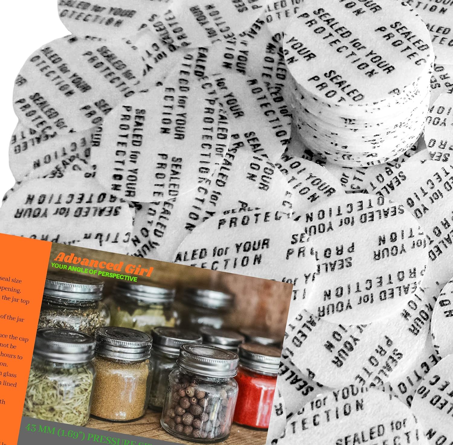 Pressure Sensitive Torque Activated Seals Cap Liners - 43mm (1.69") -200 PCS -Made in USA- for Glass & Plastic Bottles & Containers - No Induction Sealer Needed - Black (200)